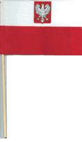 Polish (with Eagle) Miniature Cotton Stick Flags 4"x6" 