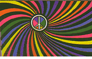 Polyester Rainbow Peace Flag 3'x5' 