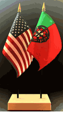 Portugal and US Flag Desk Set