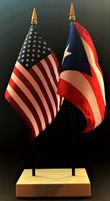 Puerto Rico and US Flag Desk Set