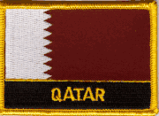 Qatar Flag Patch with Name