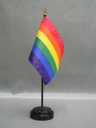 Rainbow 4"x6" Deluxe Miniature Flag