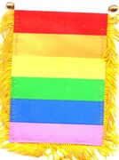 Rainbow Car Windshield, Window or Mirror Mini Banner Flag - Style 1