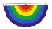 Rainbow Pleated Fan Flag