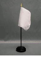 Rayon White Miniature Desk Flags - 4" x 5"