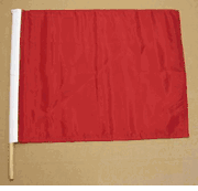 Red Auto Racing Flag with Wood Pole