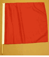 Red Motorcycle Racing Flag with Wood Pole
