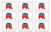 Republican Elephant Flag Stickers