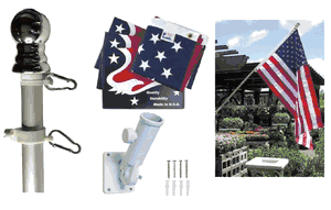 No Tangle Revolving Spinner Flagpole Sets With Flag 