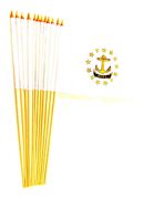 Rhode Island 12" x 18" Miniature Stick Flags