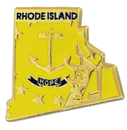 Rhode Island Map Lapel Pin - Updated Version