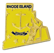 Rhode Island Map Lapel Pin - Updated Version
