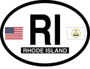 Rhode Island Flag It Oval Decal
