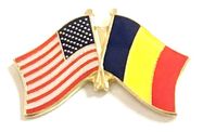 Romania Flag Lapel Pin - Double 