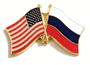 Russia Flag Lapel Pin - Double