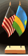 Rwanda and US Flag Desk Set