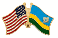 Rwanda Flag Lapel Pin - Double