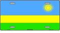 Rwanda Flag License Plate