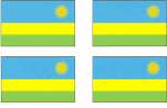 Rwanda Flag Stickers - Sheet of 50