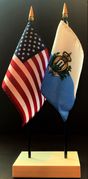 San Marino and US Flag Desk Set