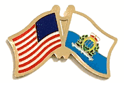 San Marino Flag Lapel Pin - Double