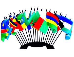 Miniature World Flag Assortment #15/20 Flags Representing South and East African Countries
