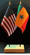 Senegal and US Flag Desk Set