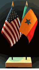 Senegal and US Flag Desk Set