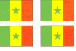 Senegal Flag Stickers - Sheet of 50