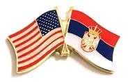Serbia Flag Lapel Pin - Double
