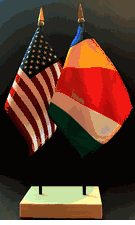 Seychelles and US Flag Desk Set