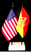 Sicily and US Flag Desk Set - Out of Stock