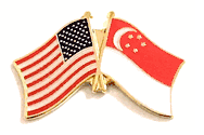 Singapore Flag Lapel Pin - Double 