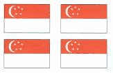 Singapore Flag Stickers  - Sheet of 50