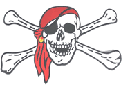Skull and Crossbones Jolly Roger Patch - Large