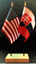 Slovakia and US Flag Desk Set