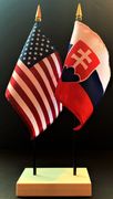 Slovakia and US Flag Desk Set