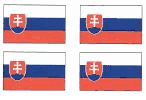 Slovakian Flag Stickers - Sheet of 50