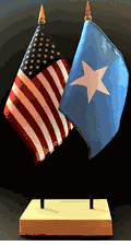 Somalia and US Flag Desk Set
