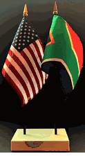 South Africa and US Flag Desk Set