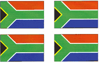 South Africa Flag Stickers - Sheet of 50