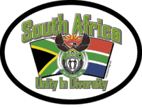 South Africa Motto Flag It Oval Decal