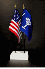 South Carolina and US Flag Desk Set