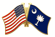 South Carolina Flag Lapel Pin - Double