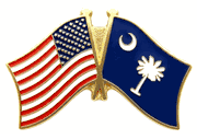 South Carolina Flag Lapel Pin - Double