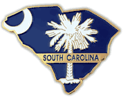 South Carolina Map Lapel Pin - Updated Version