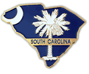 South Carolina Map Lapel Pin - Updated Version