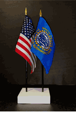 South Dakota and US Flag Desk Set
