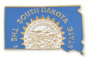 South Dakota Map Lapel Pin - Updated Version