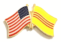 South Vietnam Flag Lapel Pin - Double